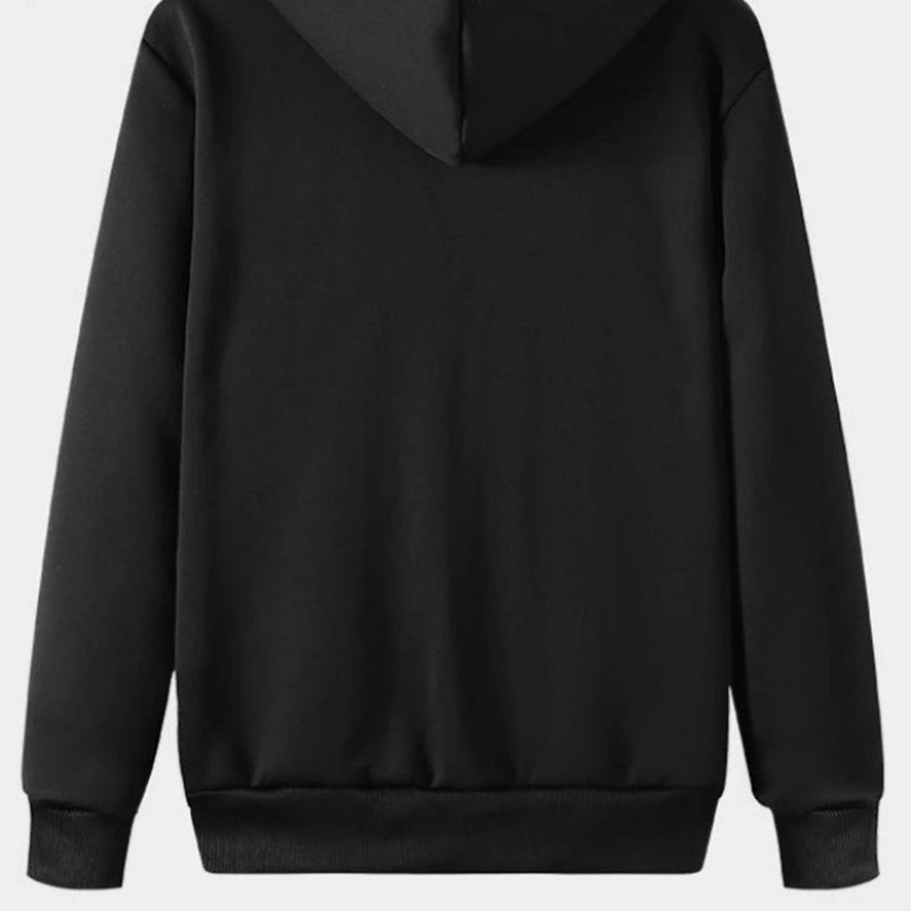 Black Mens Thermal Hoodie - Picture 4 of 7